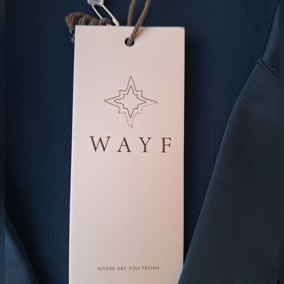 WAYF Bue Navy Women's Notch Lapel Crop Blazer Size S - Picture 4 of 5